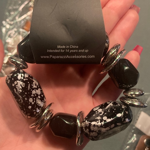 Paparazzi Black and Silver Beaded Bracelet - Picture 2 of 3